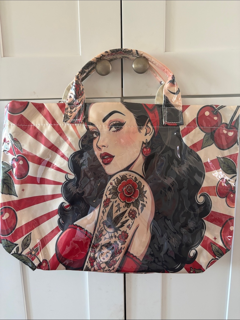 Red Cherry Pin-Up Tattoo Art Tote Bag  ew Gorgeous Large